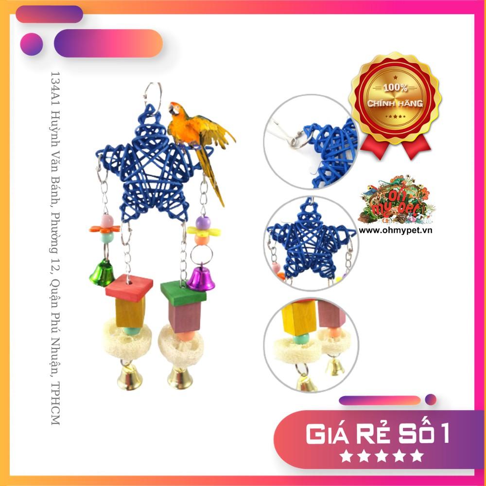Đồ chơi bằng gỗ màu và dây thừng, ngô đồng cho chim giúp chim giảm căng thẳng