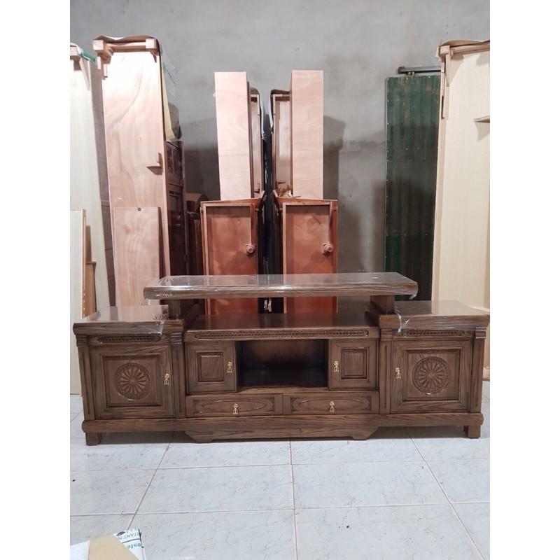 kệ tivi gỗ sồi, xoan đào 2m