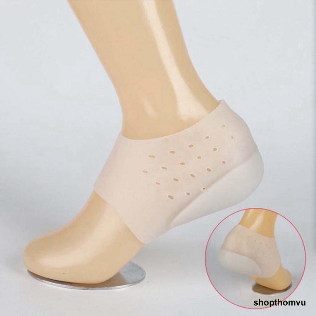 Vớ silicon đệm gót chân tăng chiều cao 3cm