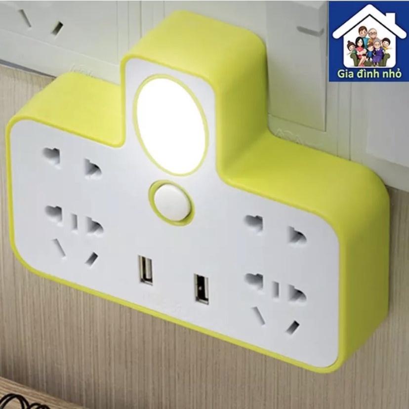 Bộ Ổ Điện Chia 2 Cổng USB Có Đèn Led .