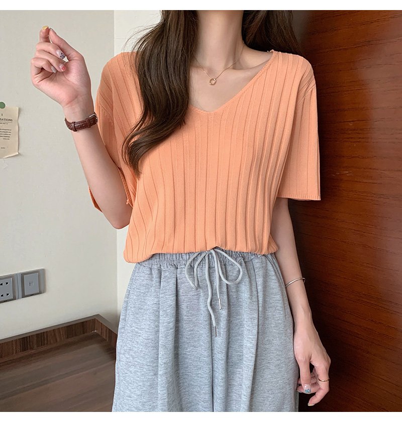 Áo len nữ, áo len ngắn tay thiết kế cổ tim freesize AH64,