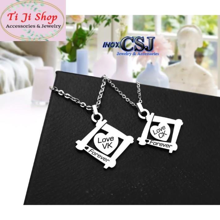 DÂY CHUYỀN INOX CẶP ĐÔI VỢ CHỒNG VK CK - 1 cặp- siêu đẹp chuẩn thời trang