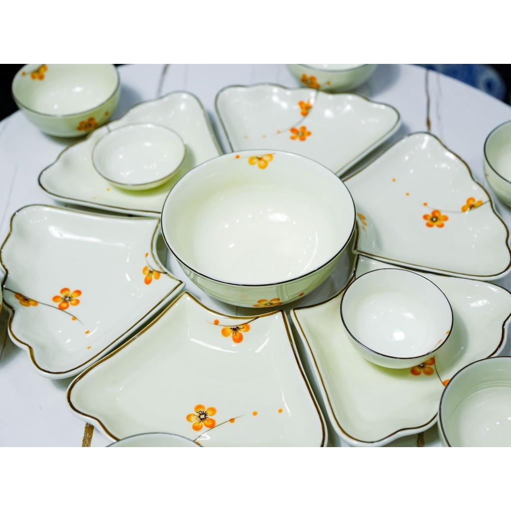 Bộ Hoa Mặt Trời - Bộ Hoa Cúng Bát Tràng - Hoa Mai Vàng