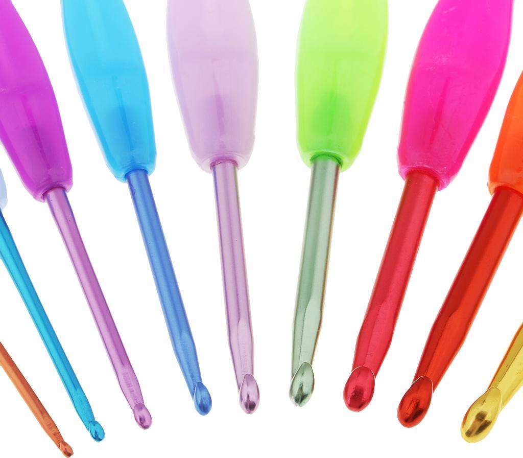 9 PCS Đa Coloured Nhôm Móc Sợi Kim Đan 9 Kích Thước