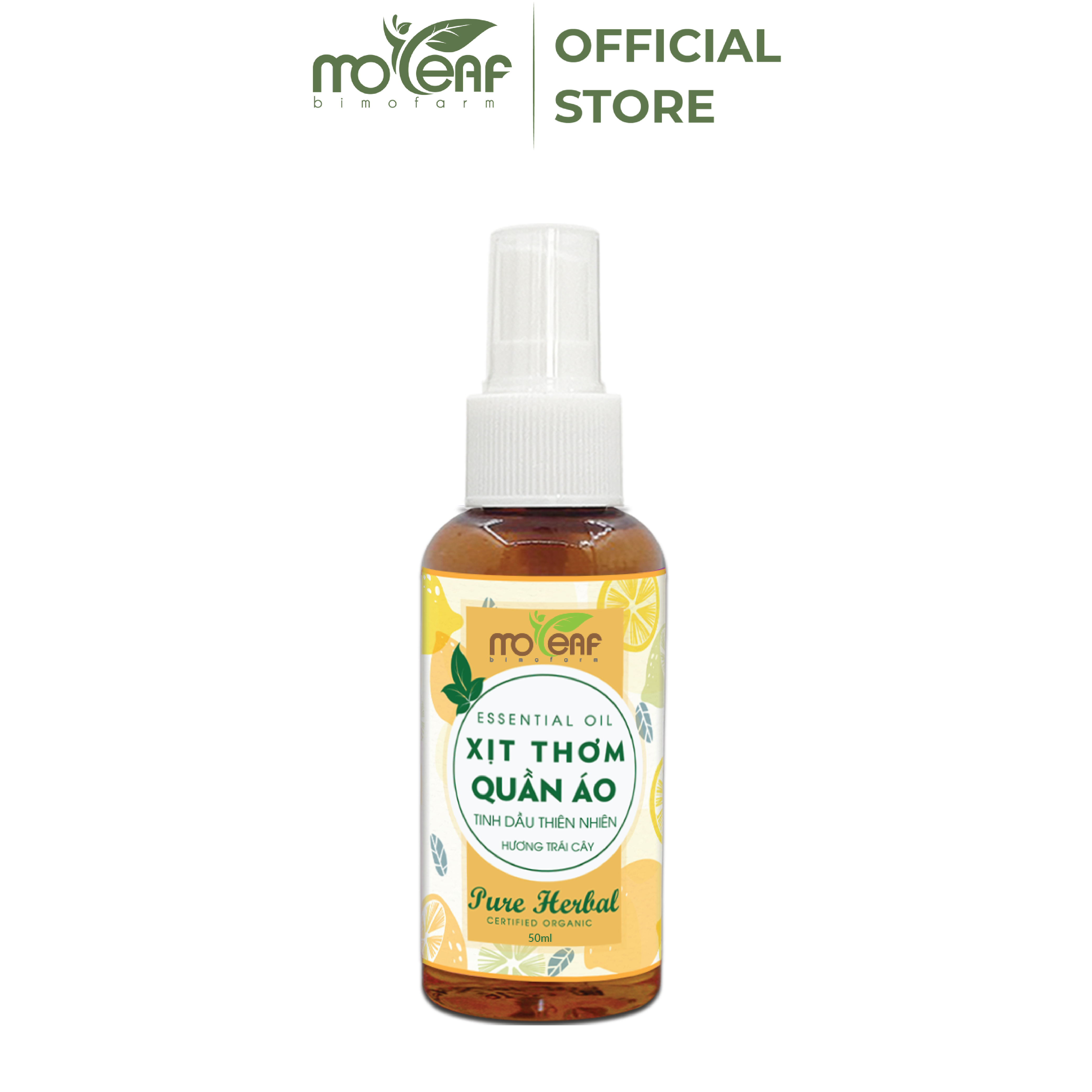 [COMBO 5 CHAI 50ml] XỊT THƠM QUẦN ÁO NAM/NỮ Moleaf Tinh dầu Đàn Hương, Tuyết Tùng, Gỗ Hồng, Sen Trắng, Thảo Mộc, Trái Cây, Khử mùi ẩm mốc, hương thơm nhẹ nhàng thay thế nước xả vải nước hoa