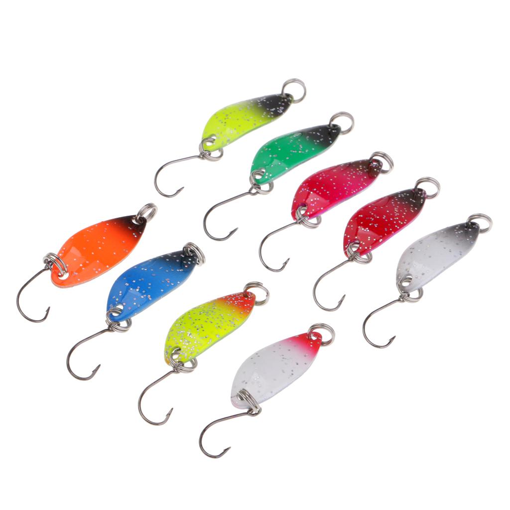 9Pcs 3.2 Cm/3G Mồi Câu Cá 9 Màu Kim Loại Dụ Mồi Câu Cá Thìa Mồi Bộ