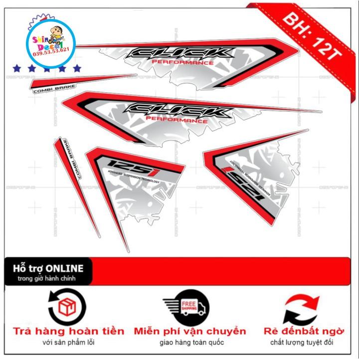 Tem rời click 125i 2017 dán xe trắng