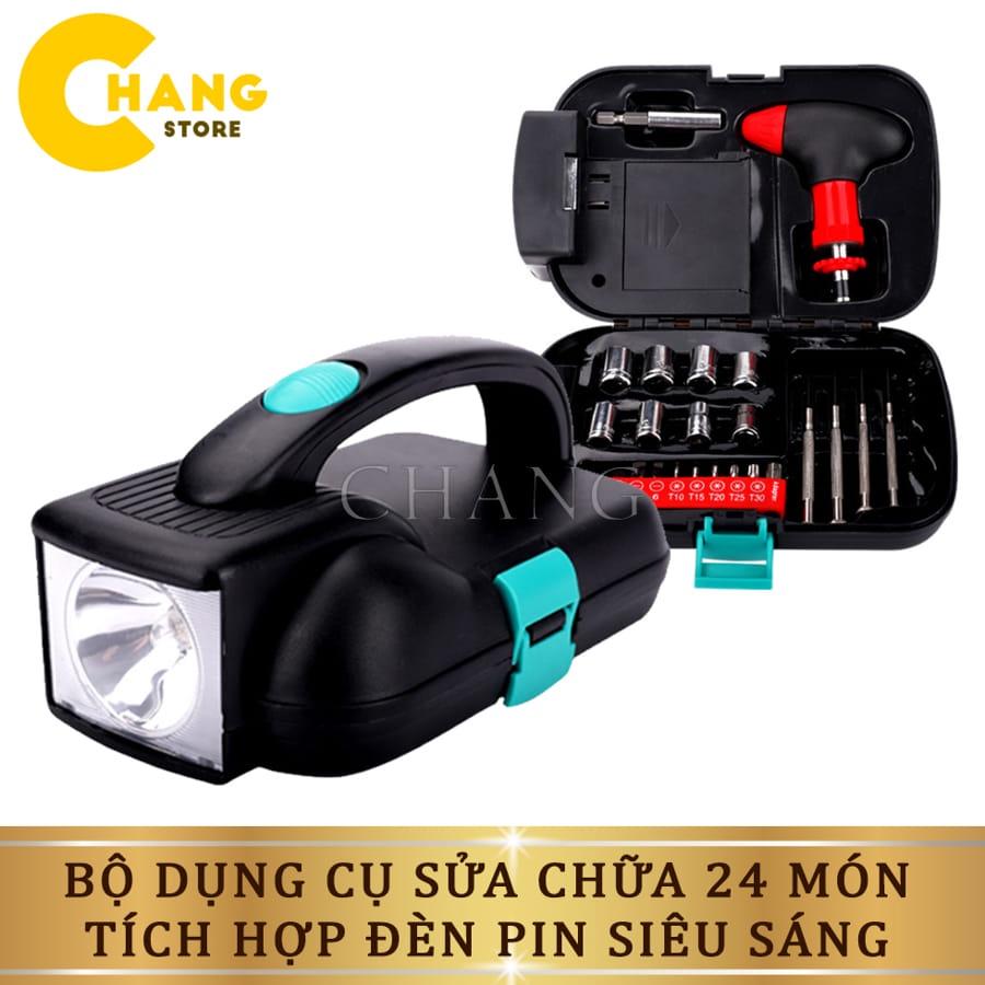 Bộ Dụng Cụ Sửa Chữa 24 Chi Tiết Kèm Đèn Pin Đa Năng Tiện Lợi - Hộp Dụng Cụ Cầm Tay Nhỏ Gọn Sửa Chữa Đa Chức Năng