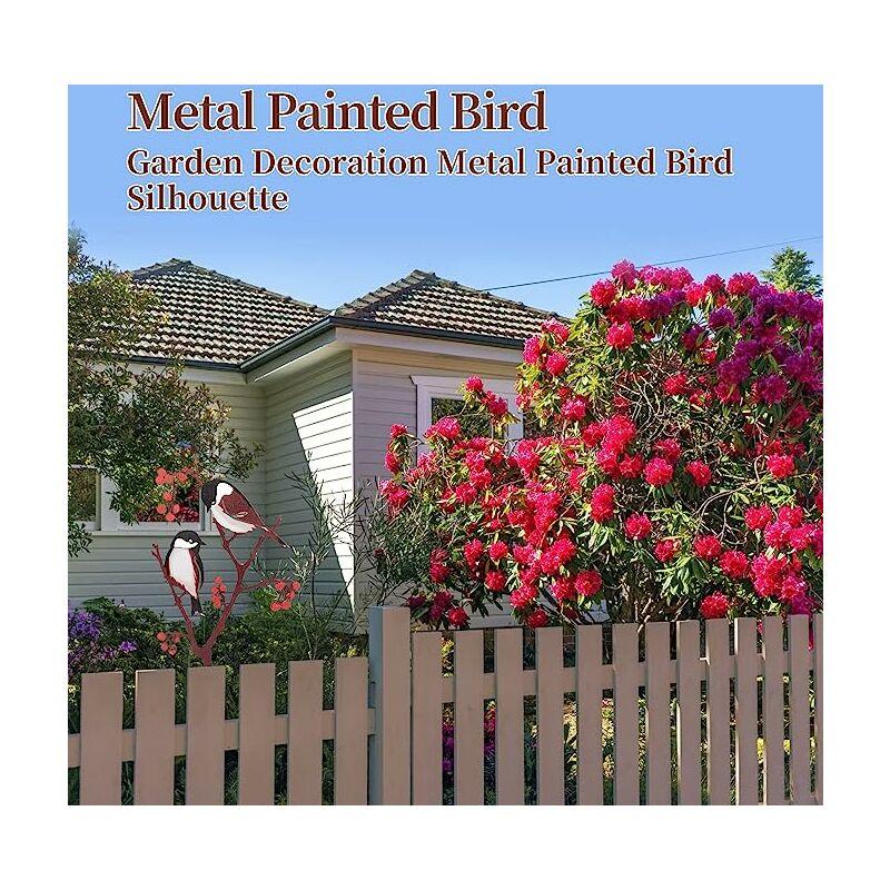Trang trí vườn trong hình dạng của kim loại Chim trang trí vườn Rusty Metal Metal Bird Deco Garden Trang trí ngoài trời Silhouette Metal cho ban công sân thượng