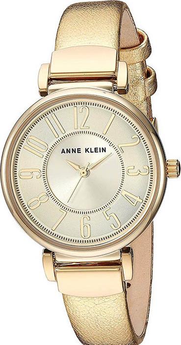 Đồng hồ nữ Anne Klein chính hãng dây da sang trọng mặt kính khoáng (30mm) chịu lực AK/2156CHGD