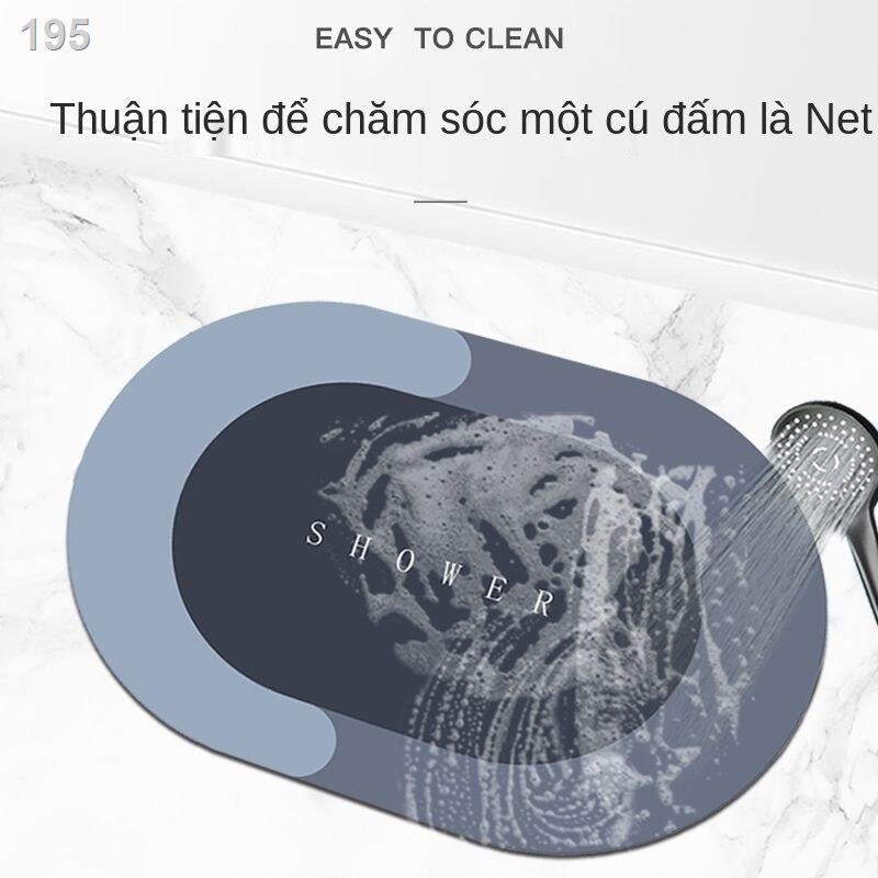 Đệm bùn Diatom tấm lót nhà vệ sinh thấm hút cửa chống trượt chân nhanh chóng giặt khô tay phòng tắm sàn hình bầu dụ