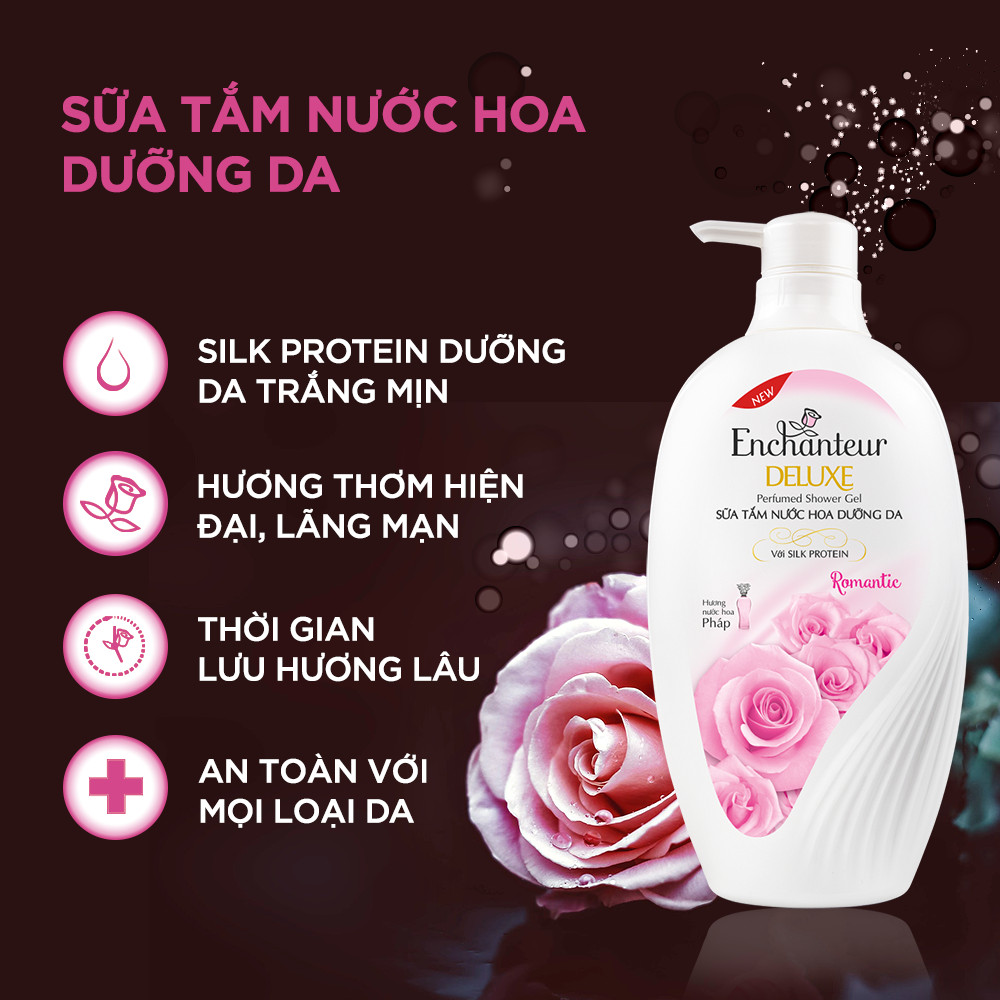 Combo 2 Sữa tắm hương nước hoa Enchanteur Romantic 650gr/ Chai