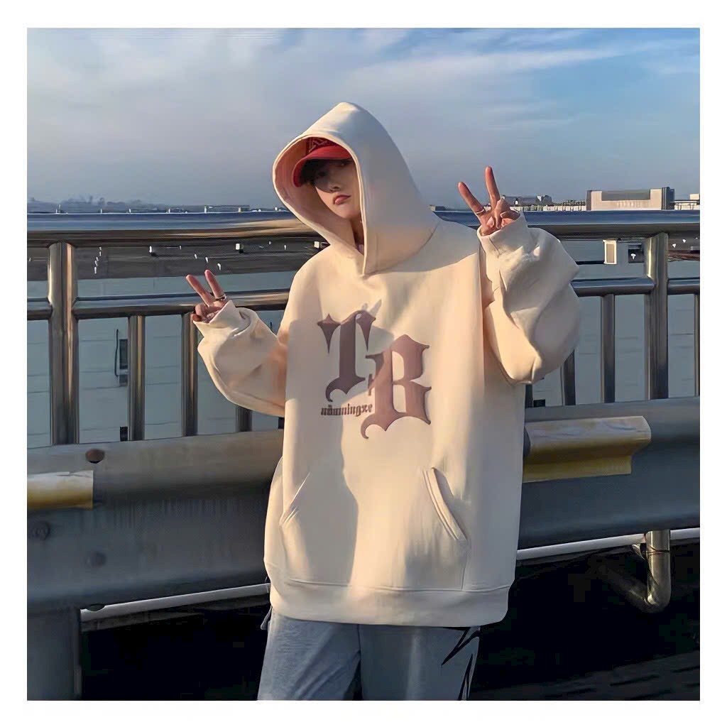 Áo nỉ hoodie nữ form rộng cute hàn quốc in chữ IB, Áo Hoodie Tay Dài In Chữ Tiếng Anh Thiết Kế Độc Đáo Phong Cách Âu Mỹ Thời Trang Thu Đông Cho Nam Và Nữ