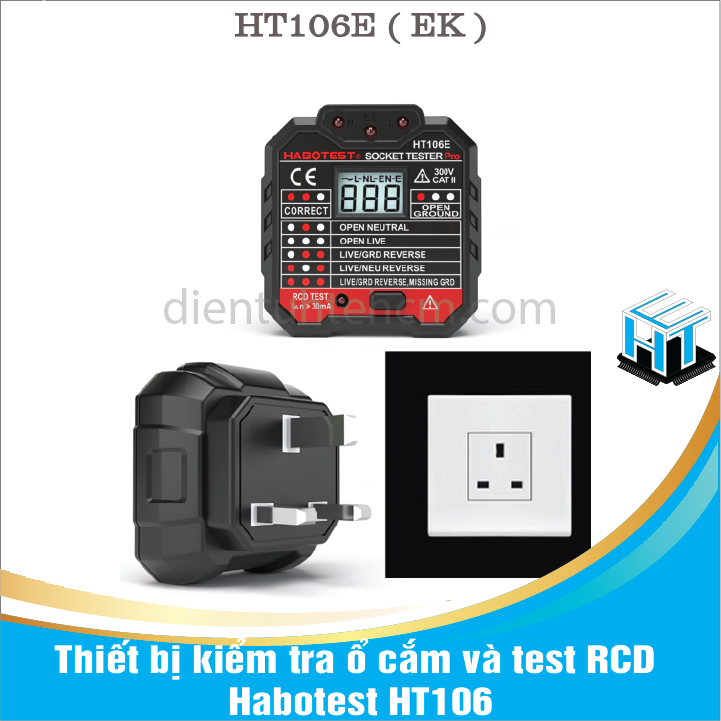 Thiết bị kiểm tra ổ cắm và test RCD Habotest HT106