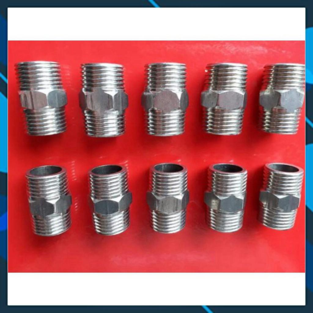 Nối 2 đầu ren ngoài phi 21 inox.