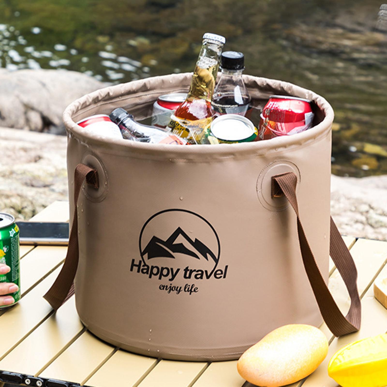 5 Gallon Collapsible Bucket Portable Fishing Bucket Wash Basin for Camping Outdoor Car Washing