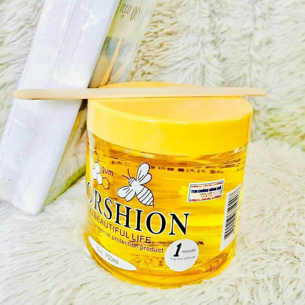 combo 1 HŨ Sáp tẩy lông LẠNH MẬT ONG Horshion+ 1 XẤP GIẤY WAX