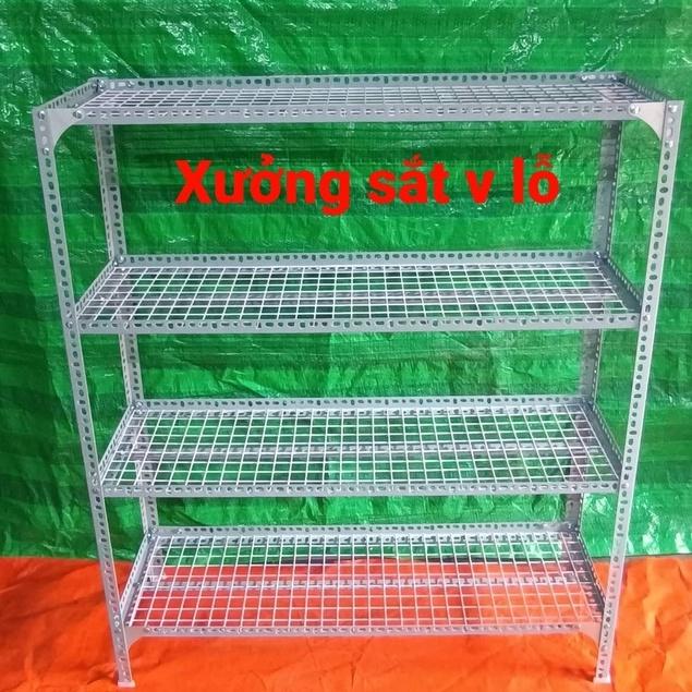 Kệ sắt v lỗ Rộng 30cm x Dài 1,5m ,Cao từ 60cm đến 1,5m ,kệ sắt v lỗ vỉ lưới sắt ô vuông nhiều tầng kệ