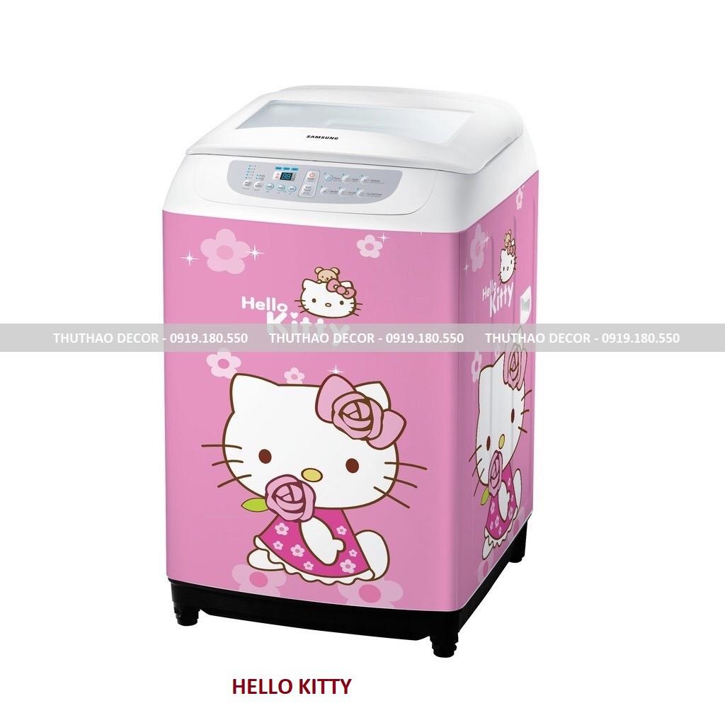 Decal dán máy giặt - tủ lạnh mini HELLO KITTY
