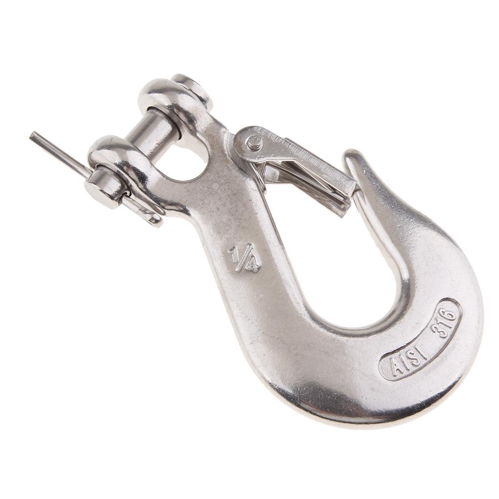 Stainless Steel 316 Clevis Slip Hook with Safety Latch Marine Grade
