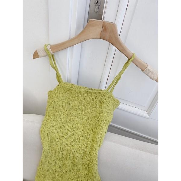 Đầm body 2 dây vải xốp mềm mịn