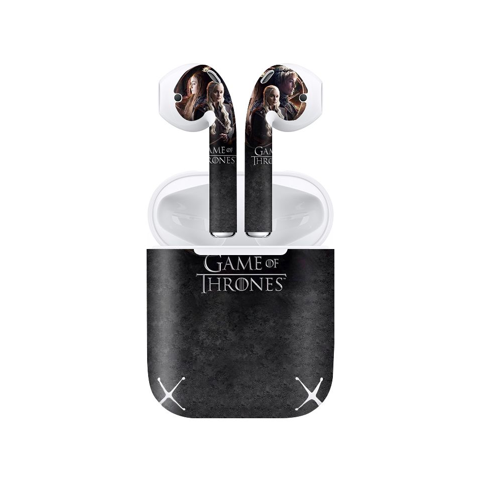 Miếng dán skin chống bẩn cho tai nghe AirPods in hình Game Of Throne - 003 (bản không dây 1 và 2)