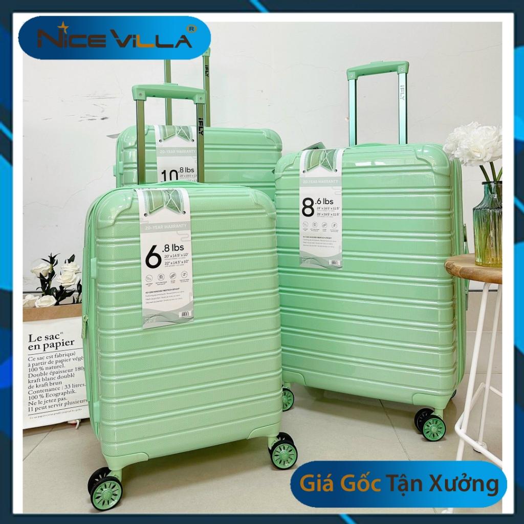 Vali Nhựa Carbon PC NiceVilla Khóa kéo Đôi Mở Rộng Chống Vỡ Size 20 &amp; 24 &amp; 28 Inch - XANH NGỌC