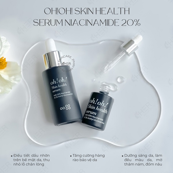 Serum Dưỡng Sáng Da, Giảm Thâm Nám Oh!Oh! Skin Health Serum (With 20% Niacinamide &amp; 2% Acetyl Glucosamine) (30ml)