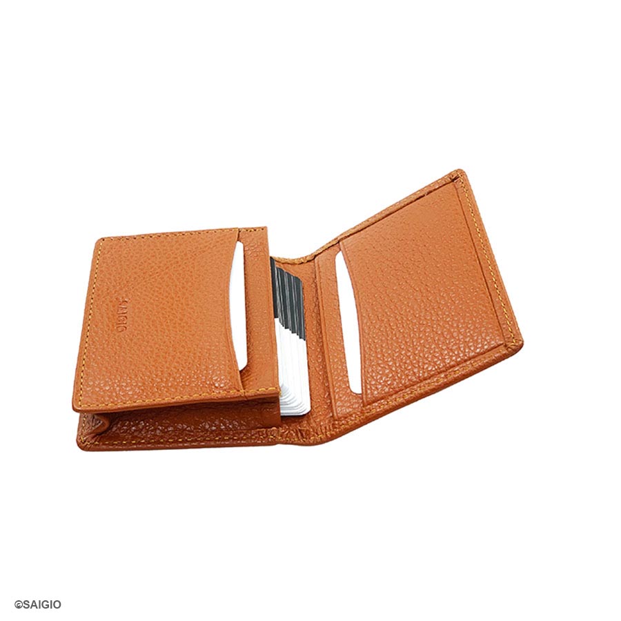 Ví Đựng Thẻ ATM Nhỏ Gọn SUPPLE, Da Bò SMALL PEBBLE Mềm Màu Mại Vàng Cam - Bền Bỉ, Chống Xước - Chống Nhăn Tốt, Thiết Kế Hiện Đại, Ngăn Súp Lê Rộng, Đựng Nhiều Thẻ Ngân Hàng, Card Danh Thiếp, Căn Cước Công Dân, Dáng Đứng - Gập 2 – Hàng Chính Hãng SAIGIO