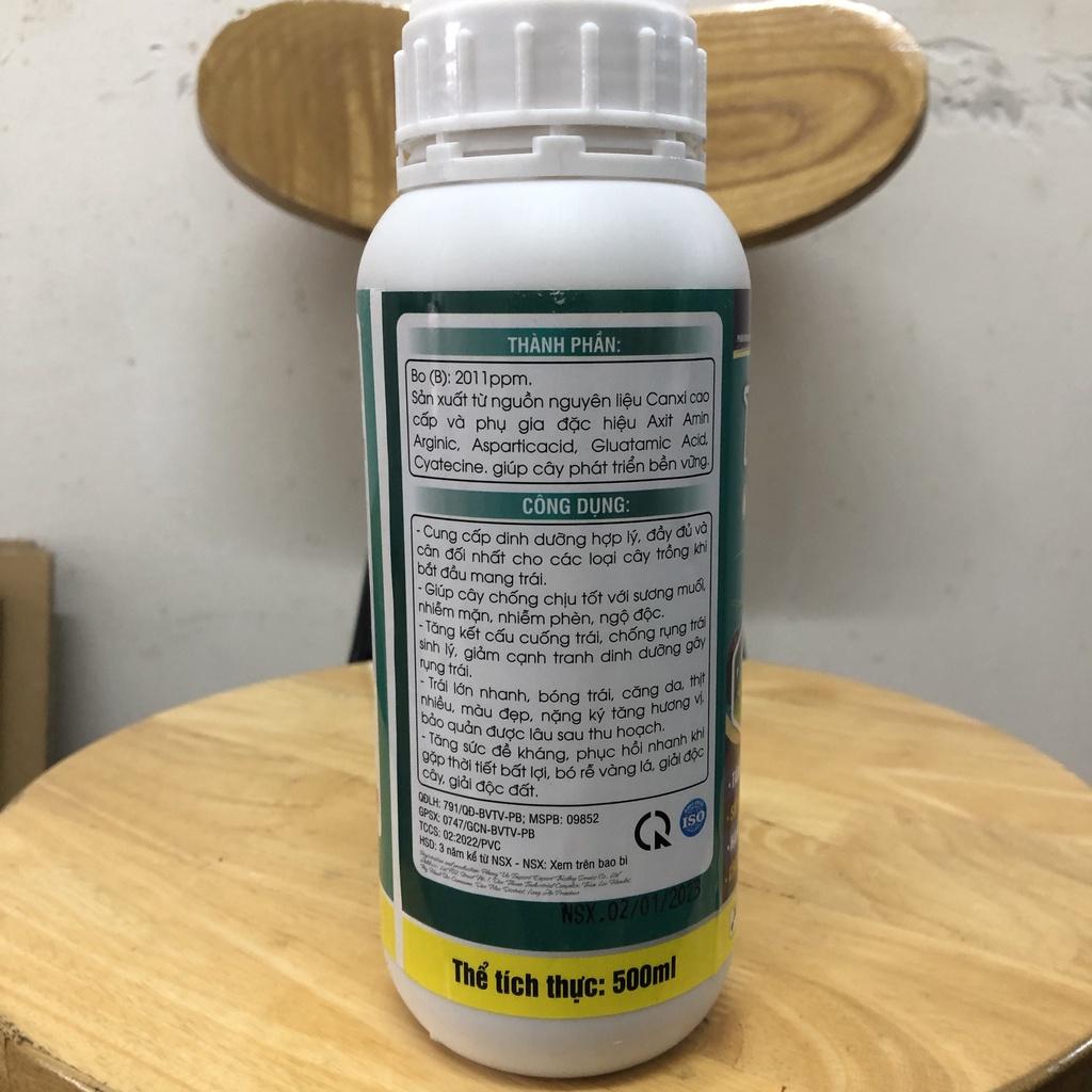 Phân bón vi lượng Bo Kẽm 500ml, tăng đậu quả, siêu ra hoa đậu trái, chống rụng trái non, chống nứt trái, vẹo trái