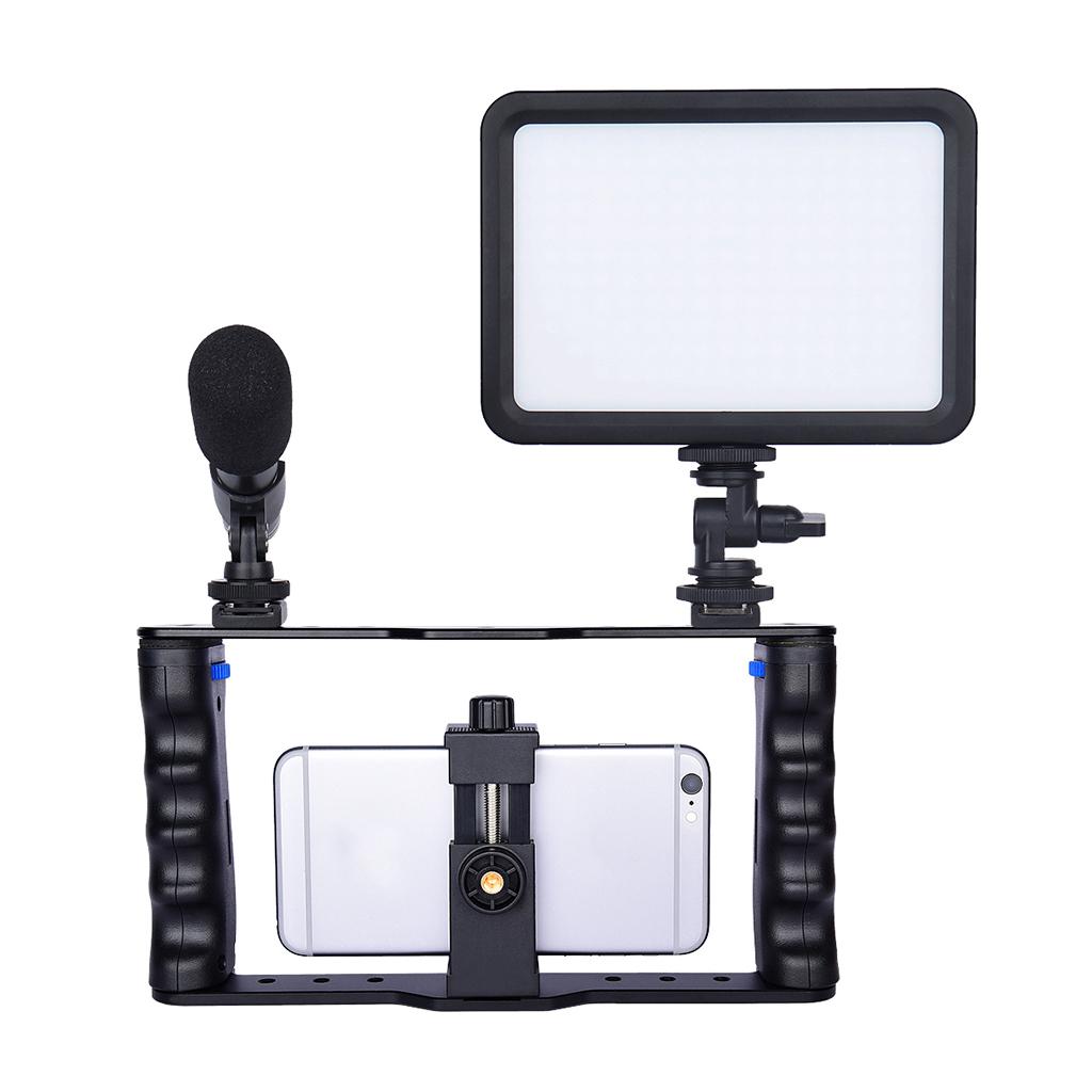 Smartphone Video Rig, Mobile Phone Movies Mount Handle Grip Stabilizer, Filmmaking Recording Rig Case for Filmmaker Videographer