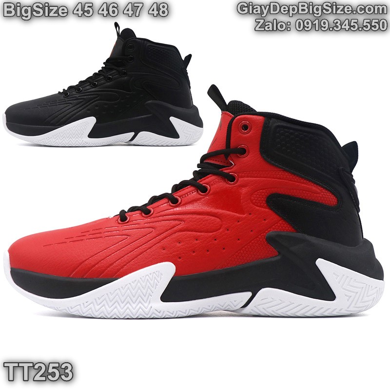 Giày chơi bóng rổ, giày thể thao cỡ lớn 45 46 47 48 cho nam cao to chân ú bè. Big size basketball sneakers for wide feet