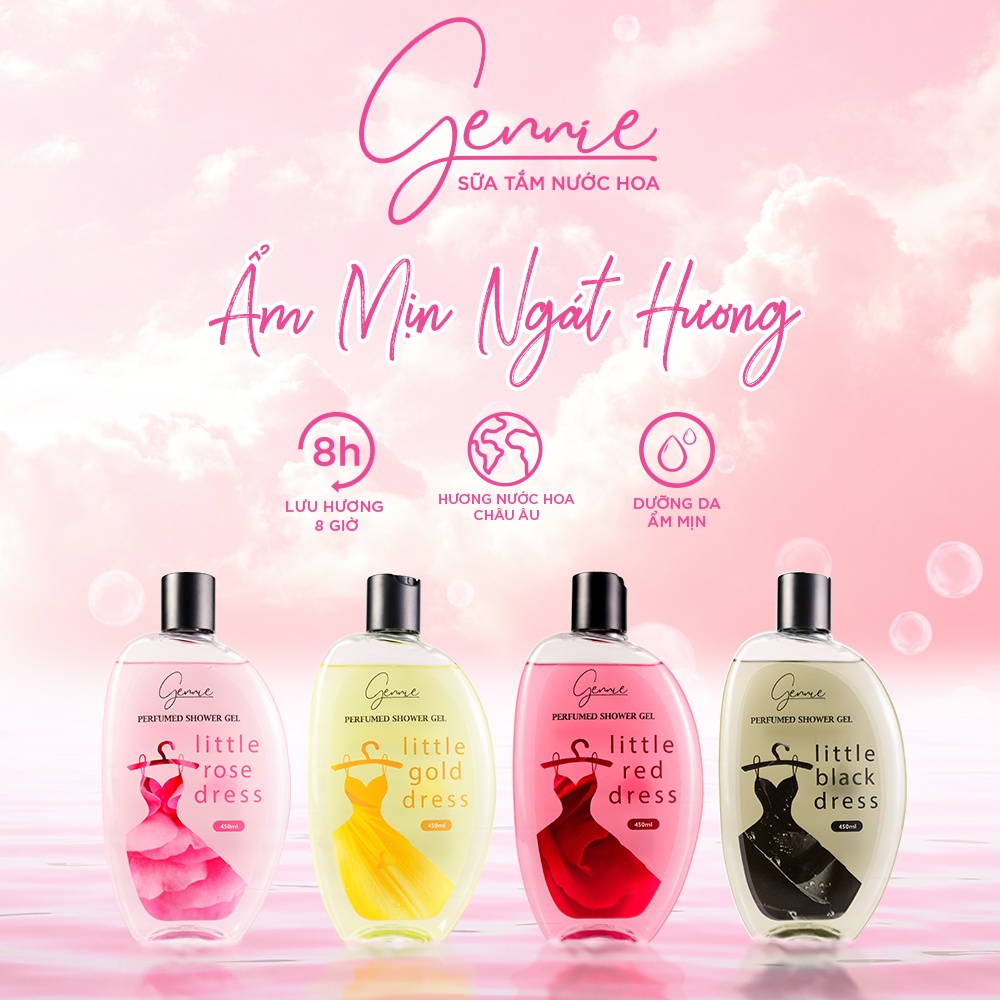 Sữa Tắm Nước Hoa Nữ Gennie Little Rose Dress 450ml Chính Hãng