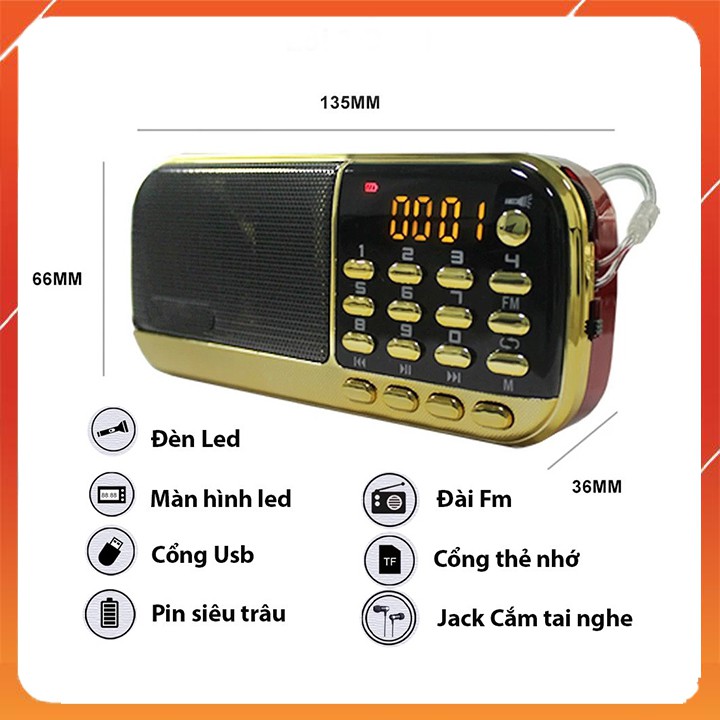 ĐÀI Nghe Pháp, Niệm Phật,Tụng Kinh Phật, Đài FM Craven CR 836S+thẻ nhớ nhạc phật 8G-Hàng Chính Hãng