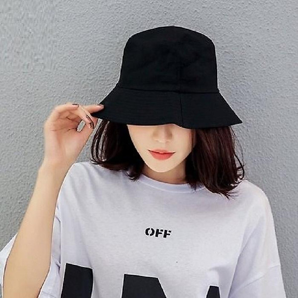 Nón thời trang, mũ BUCKET trơn phối vải kaki vành cụp thời trang nữ