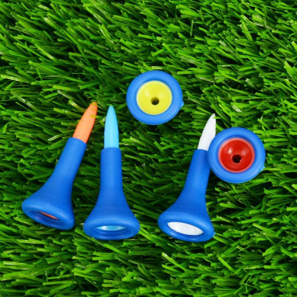 10 Pieces Durable Rubber Cushion Top Golf Tees Random Color 42mm + 83mm