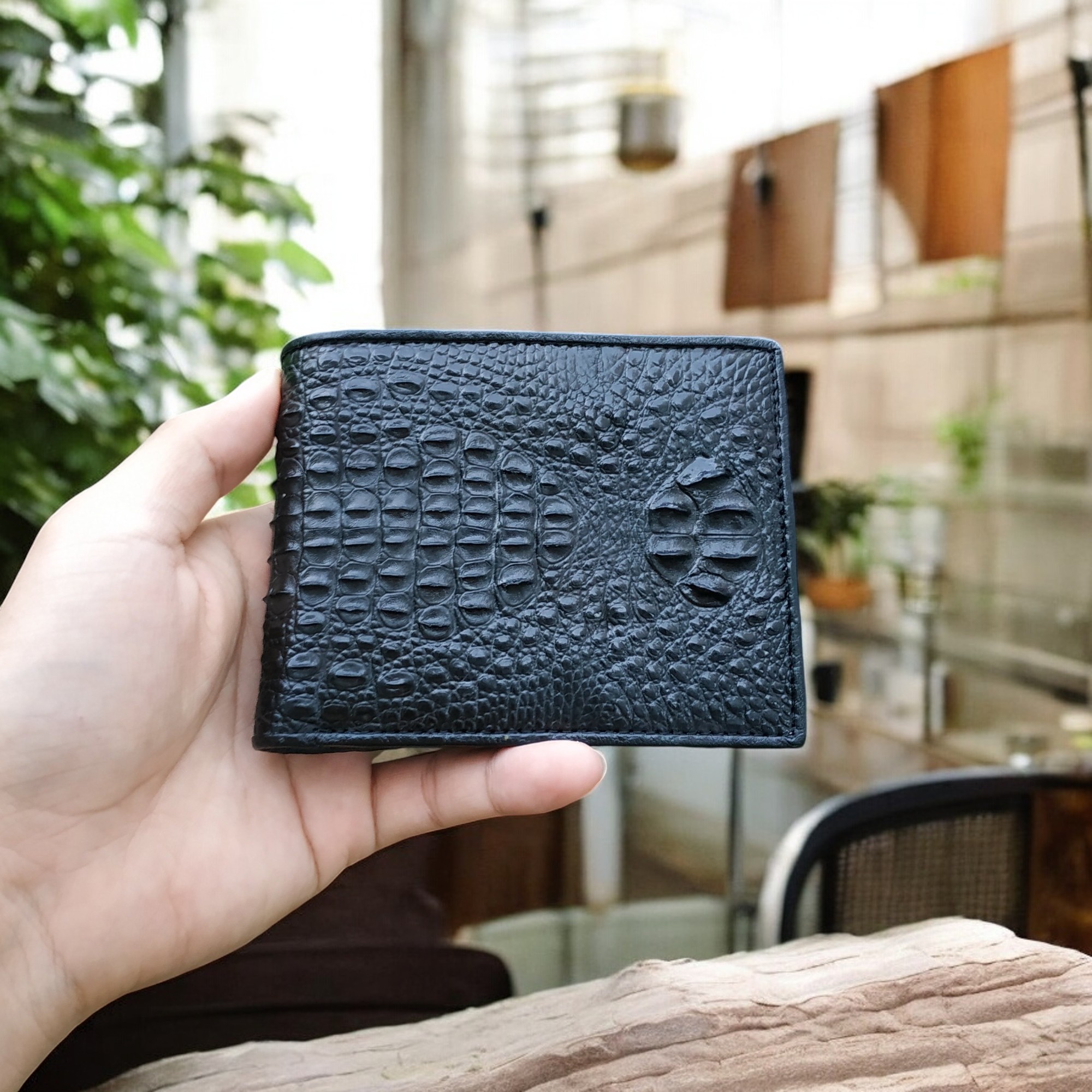 Ví Da Cá Sấu [VÍ NGUYÊN CON NHỎ CAO CẤP] Để Vừa Giấy Tờ Cũ. Thiết Kế Dáng Ngang Tiện Dụng