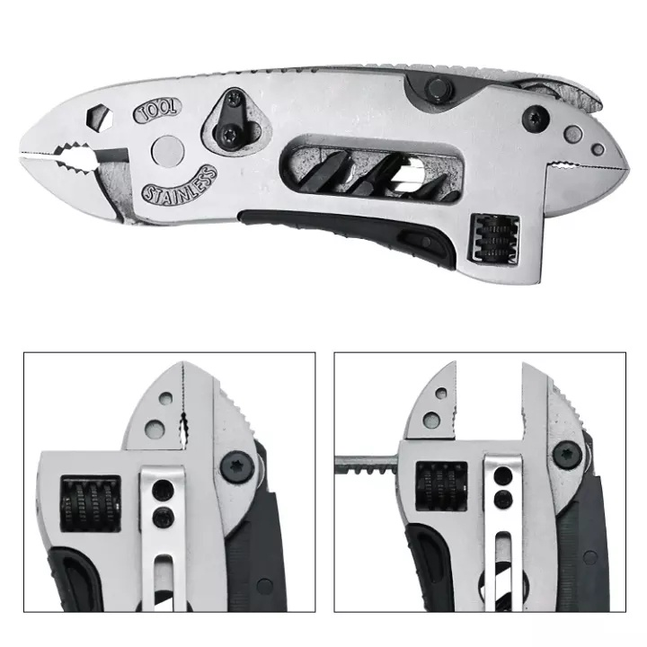 Xếp bỏ túi đa năng Kiềm chức năng kết hợp cờ lê, mỏ lết kèm tuốc nơ vít, kìm đa năng kết hợp cờ lê