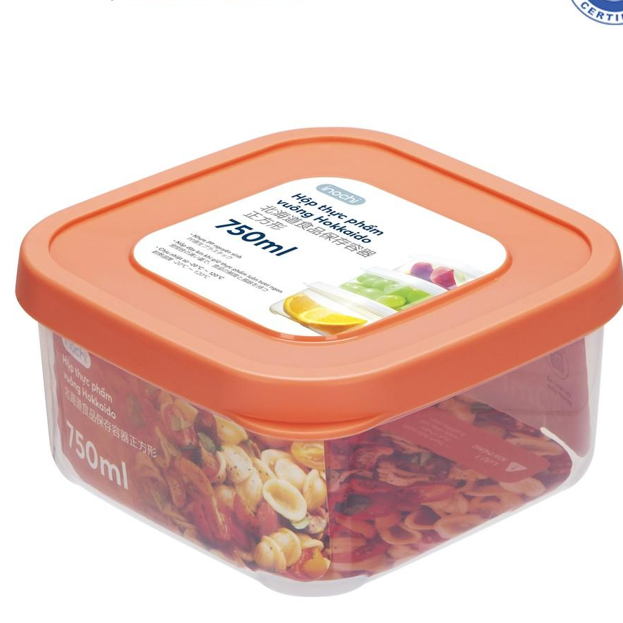 Hộp Nhựa Đựng Thực Phẩm vuông Thức Ăn Hokkaido INOCHI Nhựa Cao Cấp Trong Suốt Bền Chịu Nhiệt Cao 750-1500-2500