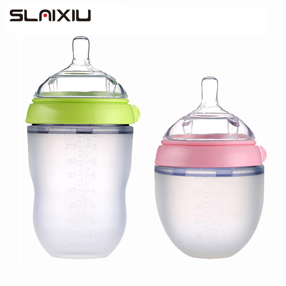 Bình Sữa Sữa Mẹ Cổ Rộng Silicone Mềm Cho Ăn Đựng Cho Bé Nước Trẻ Em Điều Dưỡng Chai