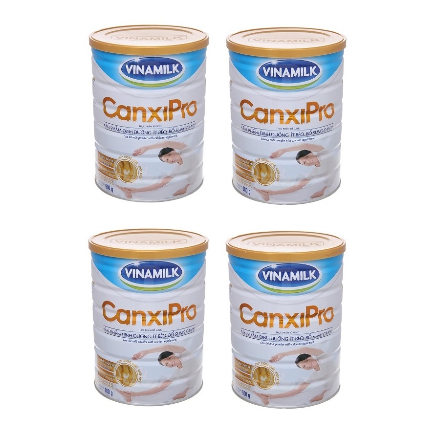 BỘ 4 LON SỮA BỘT VINAMILK CANXIPRO 900G