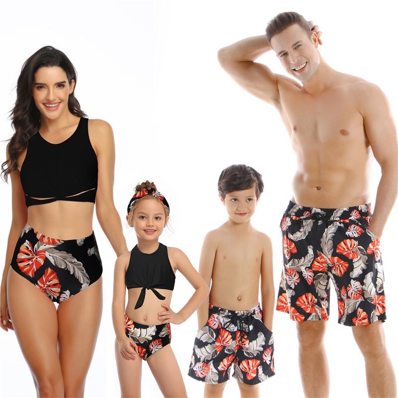 Họ Phù Hợp Với Đầm Mẹ Con Gái Bikini Phù Hợp Với Bố Sơn Bãi Biển Ban Ngắn Cho Mùa Hè Đi Biển Họ Phù Hợp Với Đồ Bơi