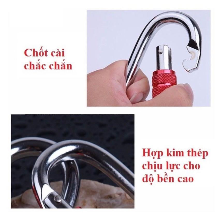 Móc treo khóa chữ D đa năng Sportslink carabiner dùng treo võng yoga - đi leo núi