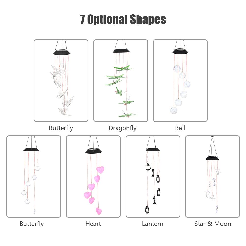 Chuông gió phát sáng sử dụng năng lượng mặt trời, không thấm nước