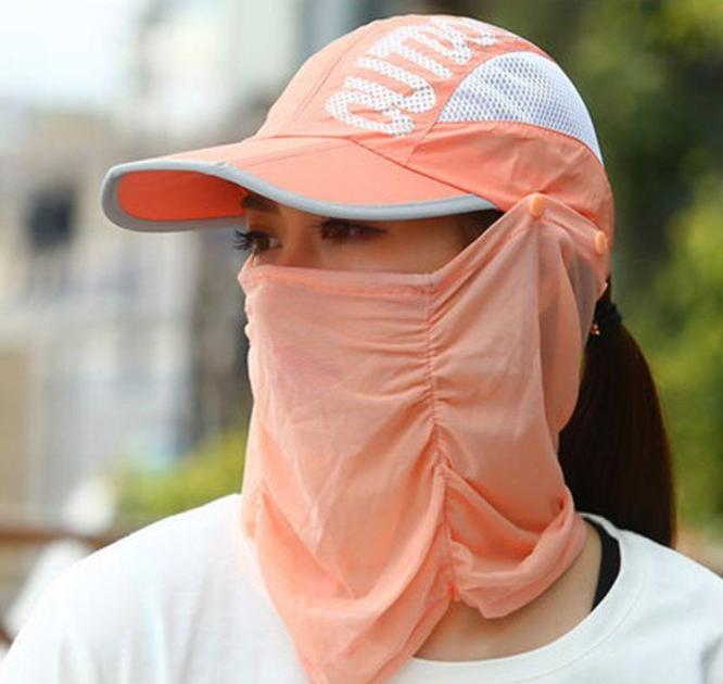Mũ chống nắng kèm khẩu trang chống uv cao cấp, nón chống nắng khẩu trang 360 độ