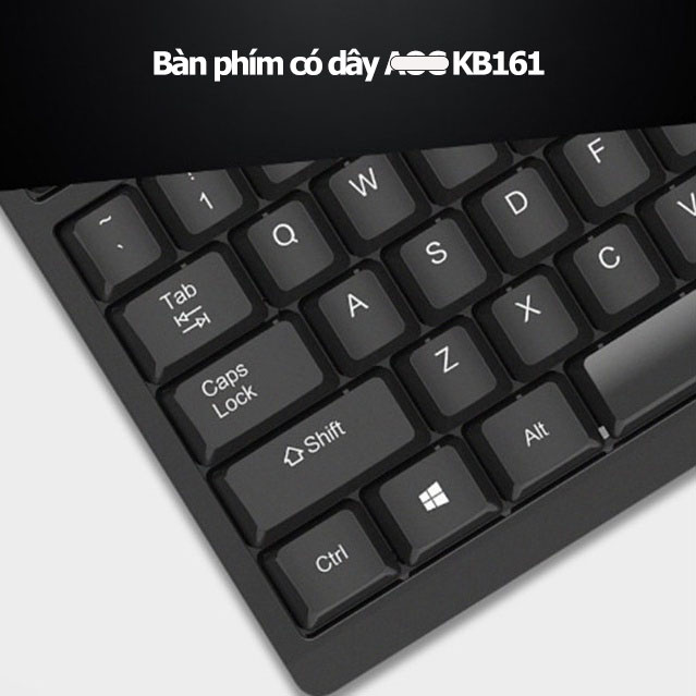 Bàn Phím Máy Tính AOC KB161 Có Dây Chống Ồn Chắc Chắn Siêu Bền, chống thấm nước phù hợp cho làm việc văn phòng, học tập