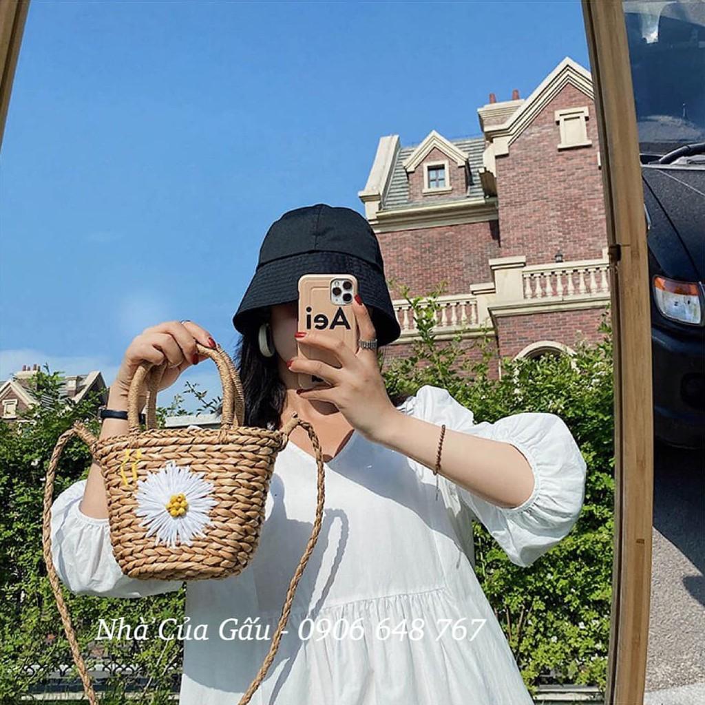 Giỏ cói hoa cúc xinh cực shop mới về luôn ạ