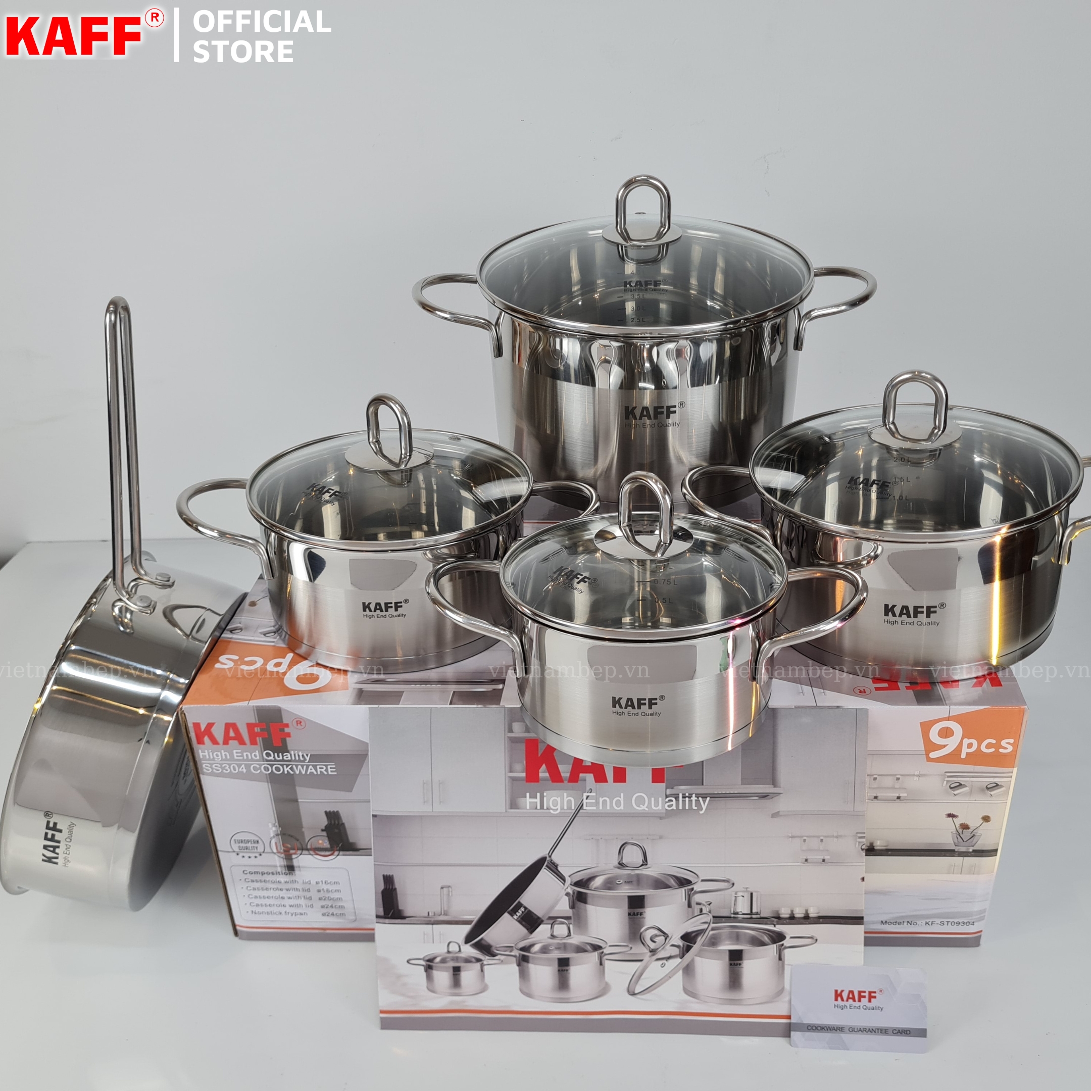 Bộ nồi Inox cao cấp KAFF KF-ST09304