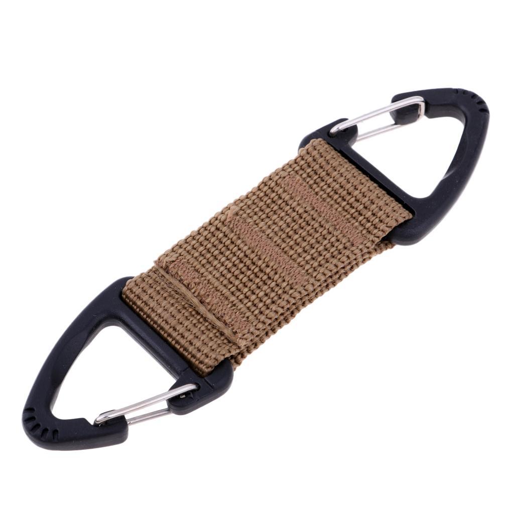 Outdoor Camping Hiking High Strength Nylon Webbing Backpack Double Ended Triangular Carabiner Clip Spring Snap Hook