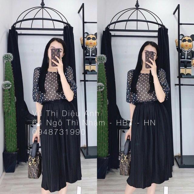 CHÂN VÁY DẬP LI CẠP CHUN DÁNG DÀI